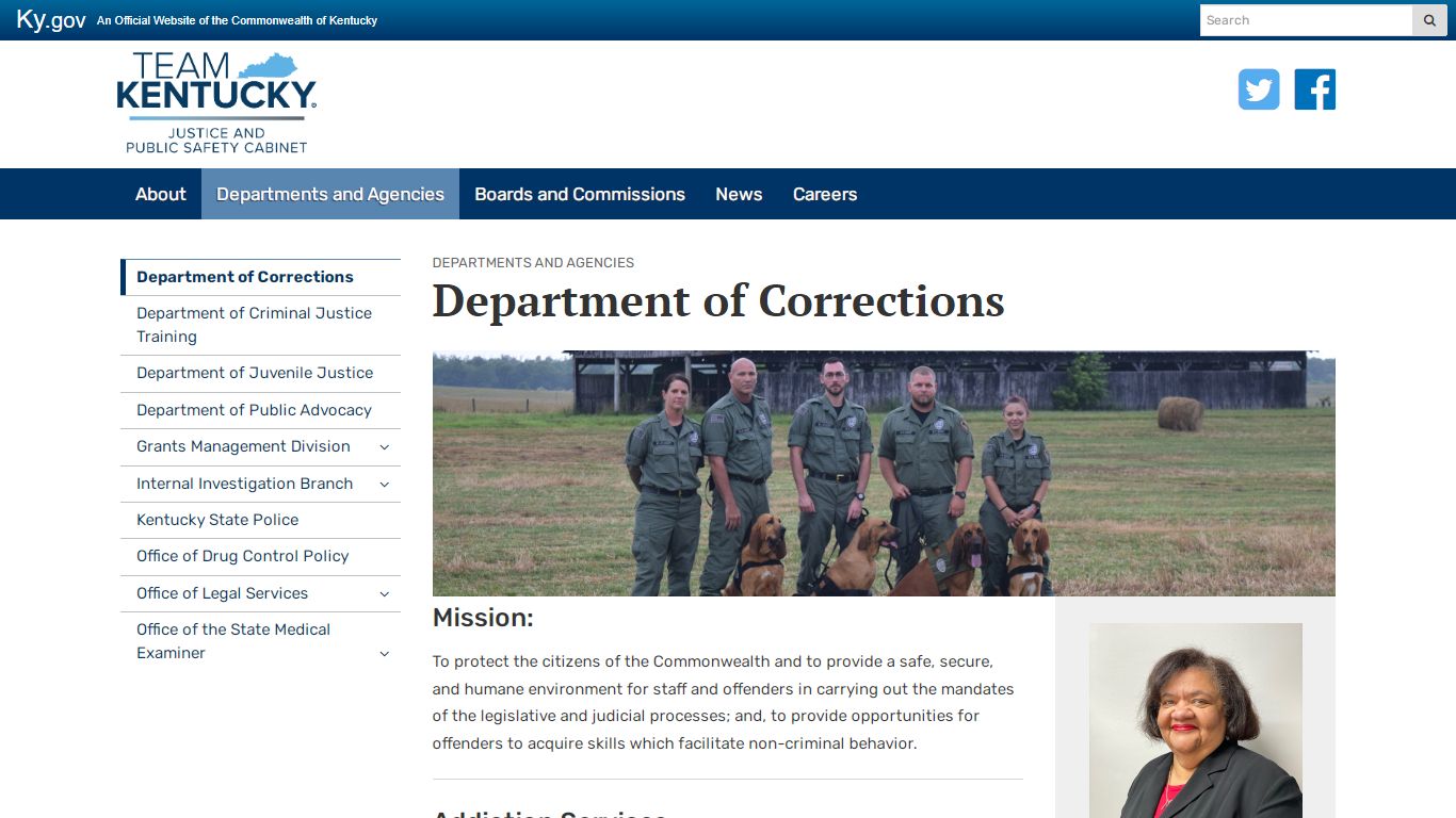 Department of Corrections - Kentucky Justice & Public Safety Cabinet